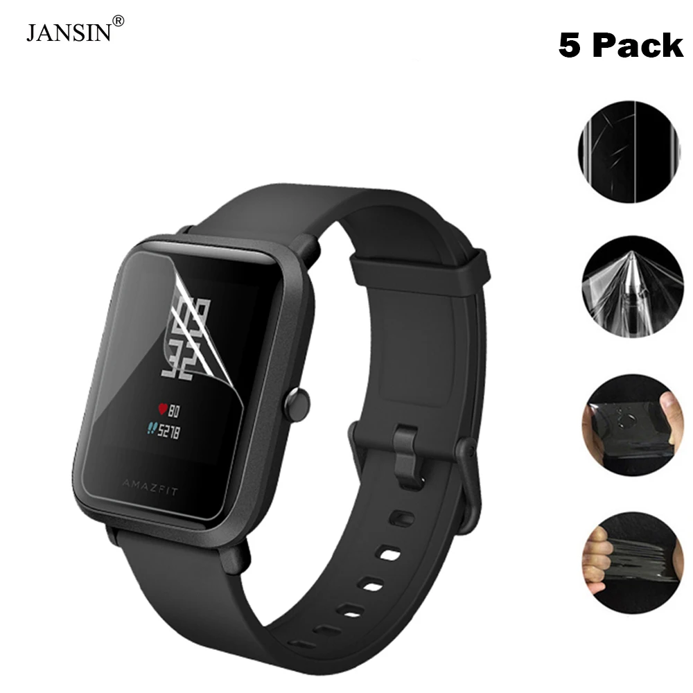 5 Упак. мягкие защитная пленка из термополиуретана для Xiaomi Huami Amazfit Bip бит темп Lite