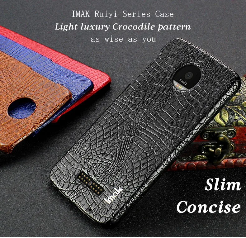 Для Motorola Moto Z Play Z Force Case производства IMAK люксовый крокодиловый Чехол из искусственной кожи для Moto Z Play Z Force Модный деловой чехол