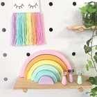 Деревянные блоки, игрушки радуги, сборочные строительные блоки, детские развивающие игрушки DIY, деревянные игрушки для укладки, украшение детской комнаты