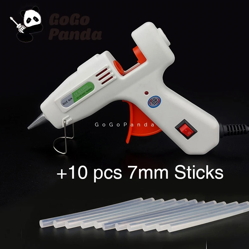 HJ003 with 10 Sticks 30 Вт Малый DIY горячего расплава клея пушка черный палочки триггера художественные промыслы, инструмент для ремонта с светильник HJ-003 100 V-240 V с переключателем - Цвет: HJ003 with 10 Sticks
