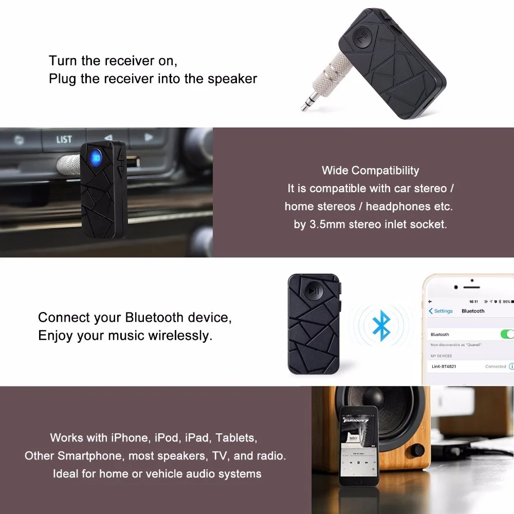 Aux Bluetooth автомобильный комплект 3 5 мм разъем аудио приемник беспроводной A2DP