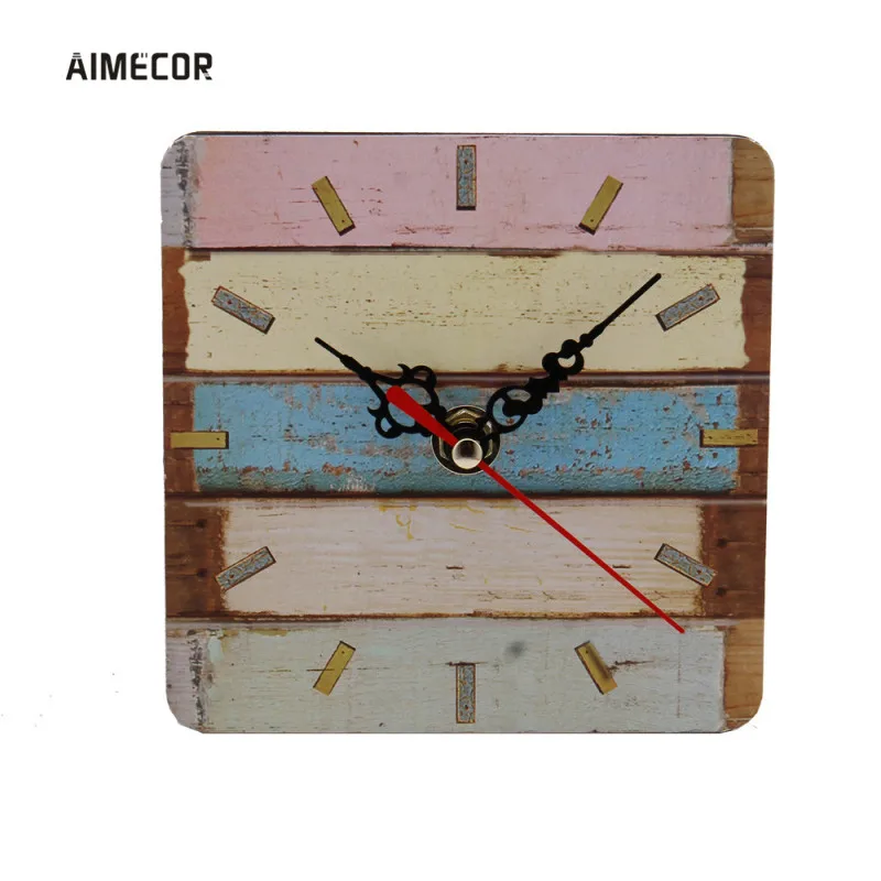 Aimecor 12 см Дерево AA Батарея старинные деревянные настенные часы квадратный Reloj де