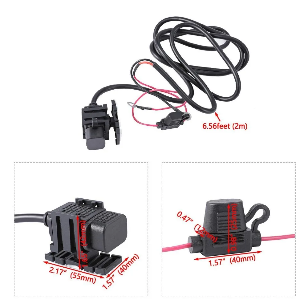 Partol мотоциклетный автомобильный зарядный кабель адаптер 2.1A 12V SAE к USB телефону GPS