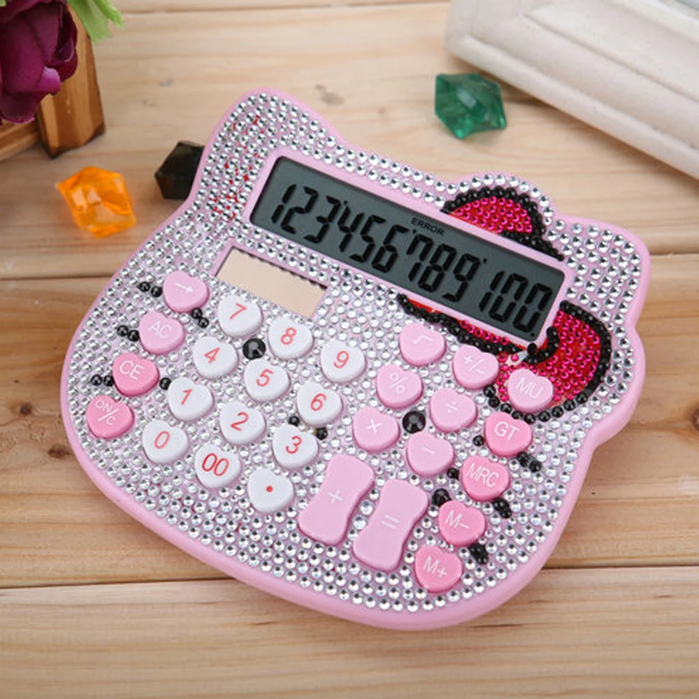 CHIPAL Kitty алмазный научный калькулятор Солнечная энергия AAA батарея Двойной источник питания для офиса школы обучения математике
