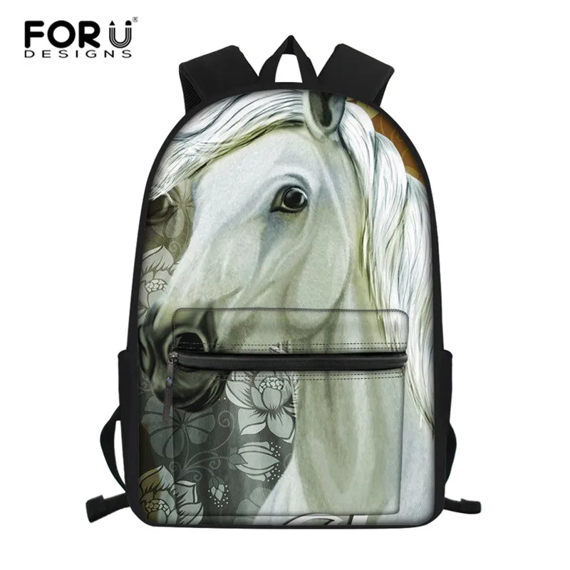 L4338Z58 FORUDESIGNS/комплект школьных сумок с черной лошадью для мальчиков и девочек-подростков, милый школьный рюкзак для детей, школьный рюкзак для детей, подарок Mochila - Цвет: L4338Z58