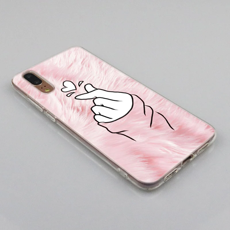 Мягкий силиконовый чехол Love on the finger kpop heart для Huawei P30 P20 P10 P9 P8 Lite 2017 Pro Mini P Smart 2019 Plus |