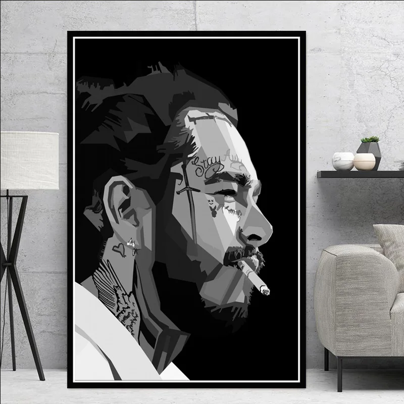 0013 Post Malone хип хоп звезда художественный постер Картина Настенная картина домашний декор, плакаты и принты - Цвет: 0013
