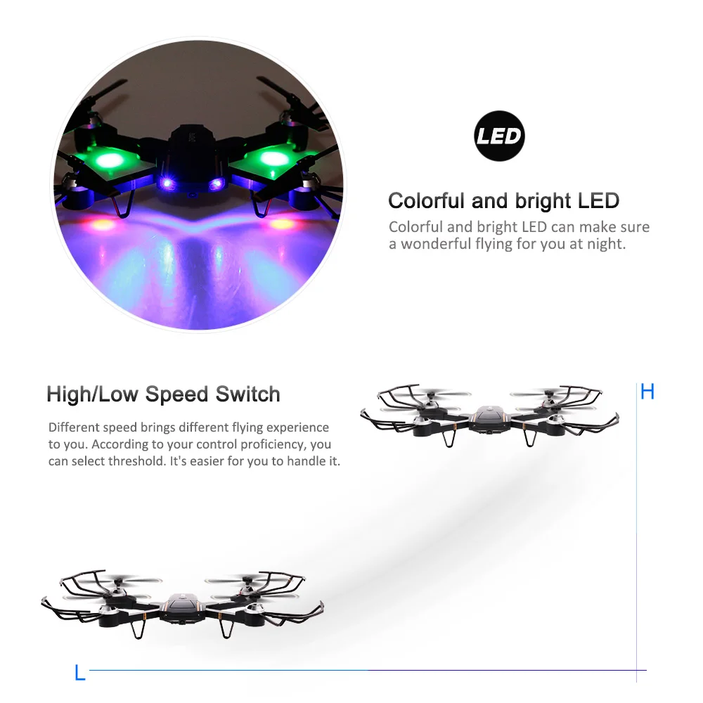 GW58 складной Дрон с камерой HD 2MP FPV Wi-Fi высота удержания антенна видео селфи RC Квадрокоптер вертолет детская игрушка VS SG106 E58