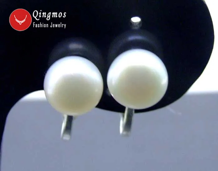 Женские серьги клипсы с жемчугом 7 8 мм из серебра 339 пробы|earrings tongue|earrings wingearrings nose |