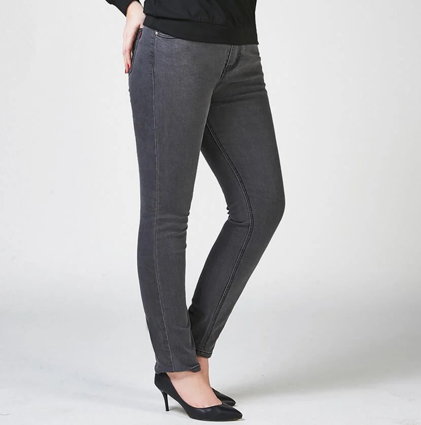 Plus velvet thick warm jeans High waist pants winter Jeans Size women's clothing Elastic slimming |