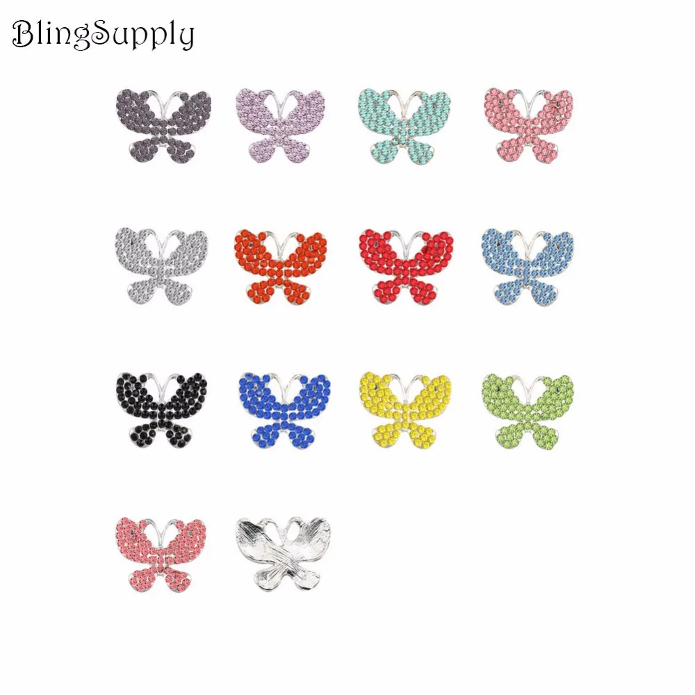 

fall butterfly rhinestone button flatback 25X21mm 50PCS/Lot(BTN-5454)