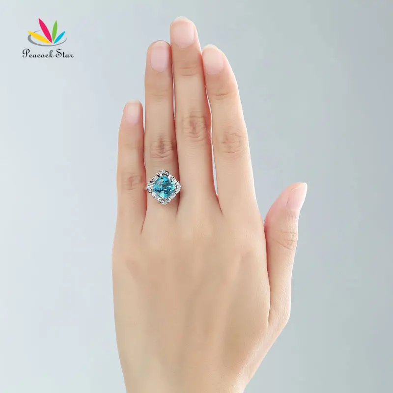 Павлин звезда арт деко 14K белое золото свадебное юбилейное кольцо 3 Ct Швейцарский