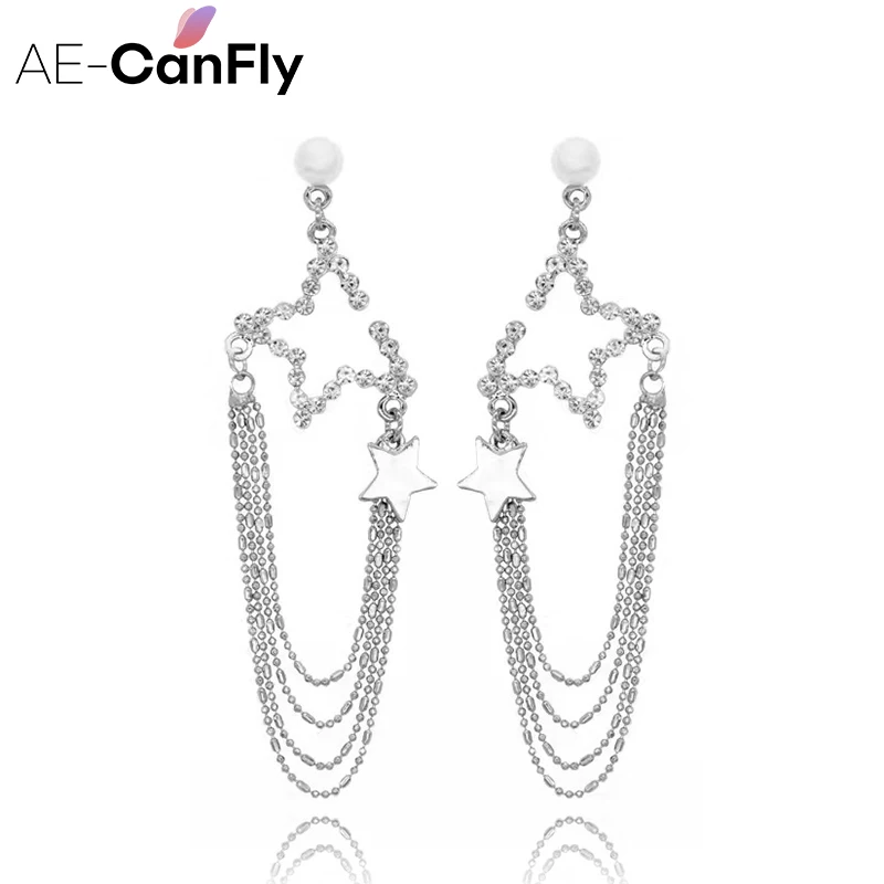 Женские многослойные серьги капельки с кристаллами AE CANFLY модные Многослойные
