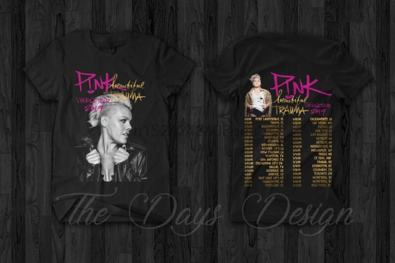 P! nk розовая Красивая травма World Tour Merch 2019 концертная футболка победитель
