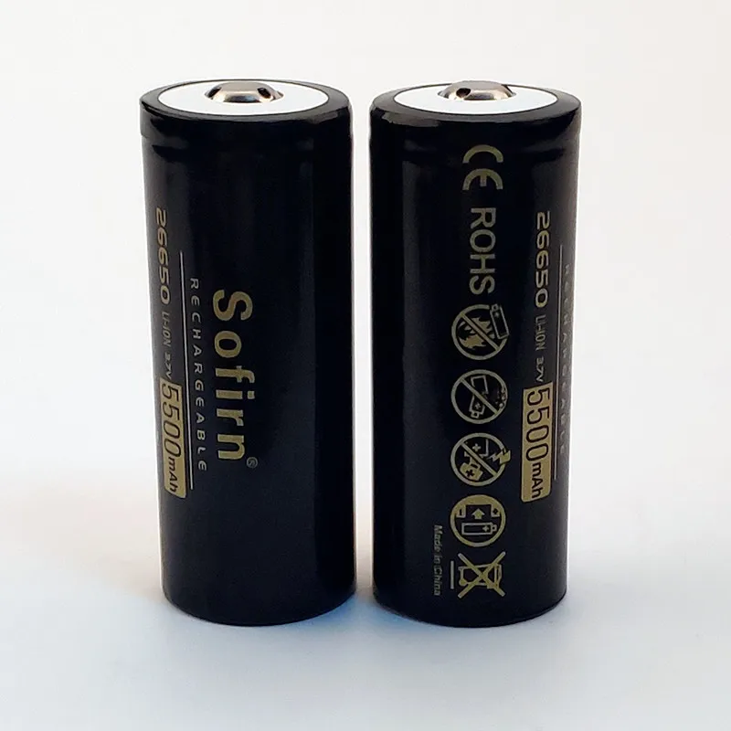 Sofirn 26650 аккумулятор 5500mAh 3,7 V перезаряжаемые батареи большой емкости литий-ионные батареи верхняя кнопка
