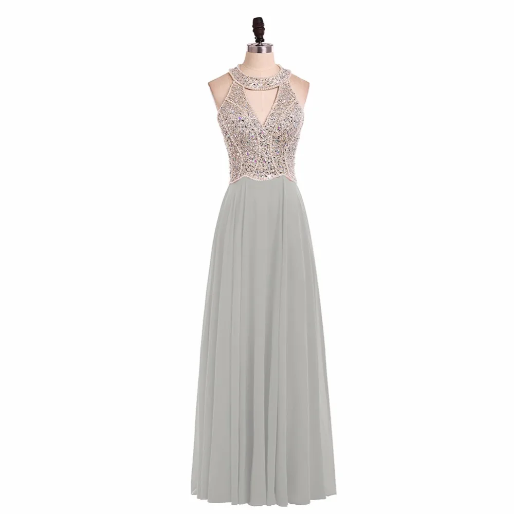 Vestidos de Fiesta, длинное вечернее платье, королевское синее шифоновое ТРАПЕЦИЕВИДНОЕ официальное длинное платье с лямкой на шее, Abendkleider, на заказ, 102417W