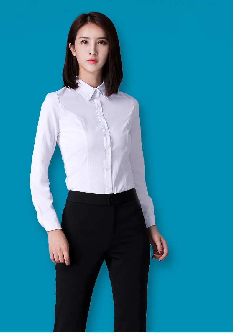 white shirt IZICFLY брюки и блейзер комплект для офиса Дамы Униформа бизнес ансамбль femme 2 шт. pantalon женские костюмы с брюки одежда - Цвет: white shirt
