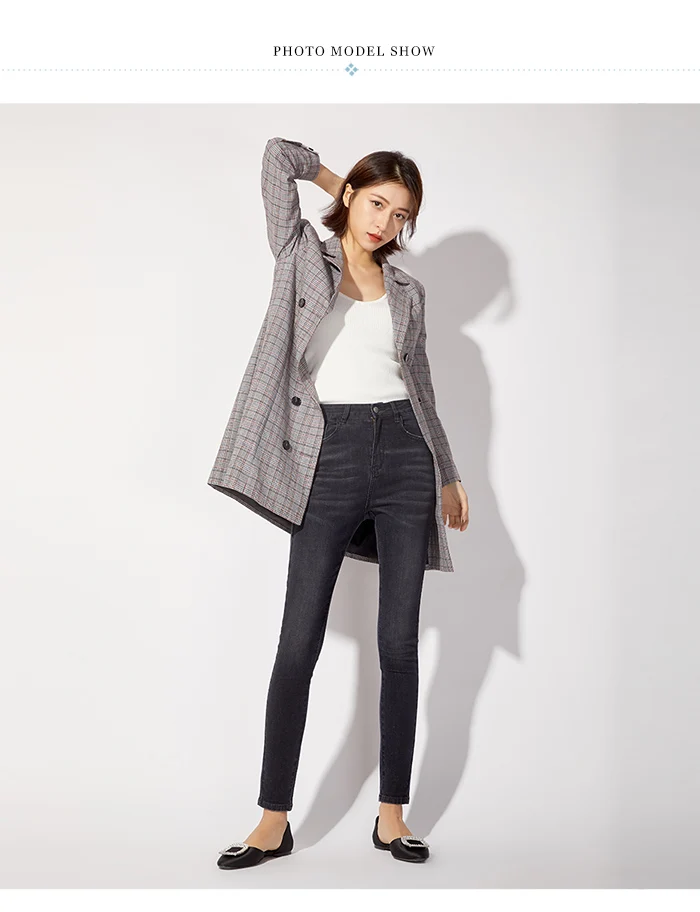 LEIJIJEANS Новое поступление весенние черные джинсы классического и завышенной талией, ухода за кожей стоп для женщин размера плюс джинсы скинни, карандаш джинсы 7252