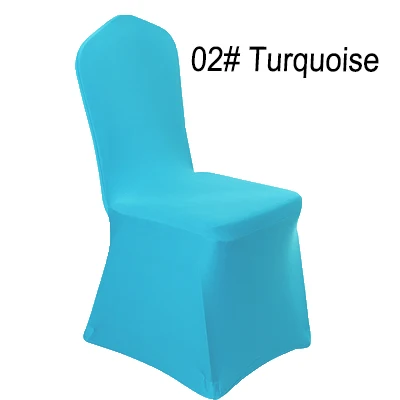 Turquoise 100 шт, Универсальный Белый эластичный спандекс, лайкра, декоративный стул, чехлы для свадьбы, вечеринки, банкета, отеля, дома, праздника - Цвет: Turquoise