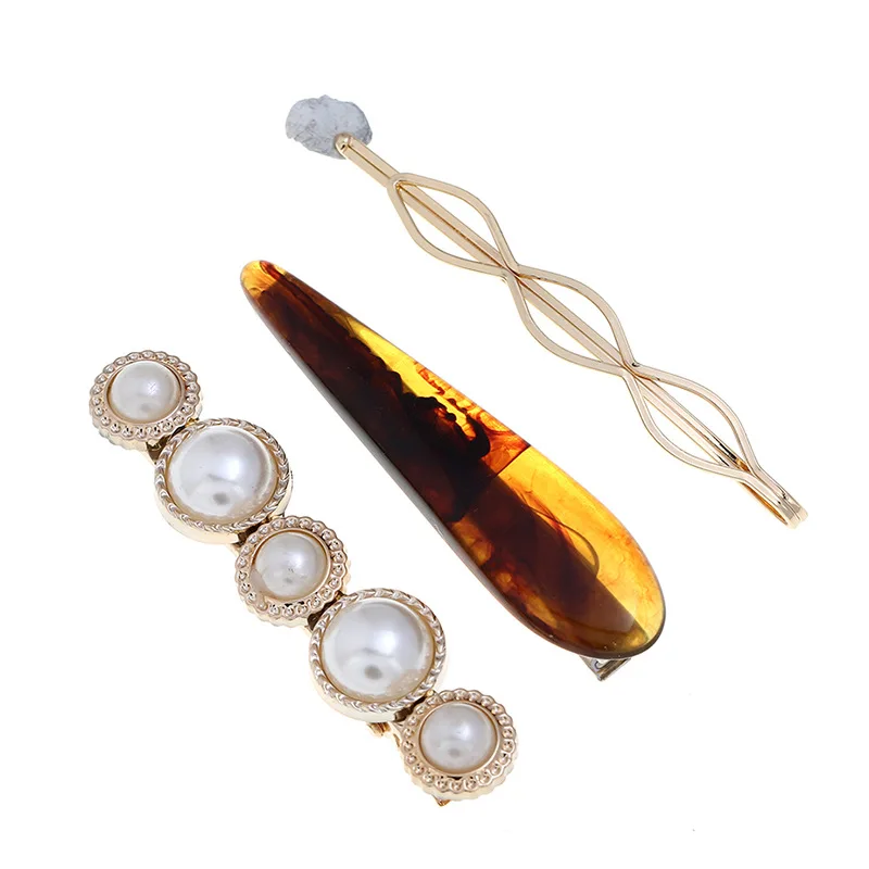 Комплект из 3 предметов корейский дизайн металлическая жемчужная Шпилька