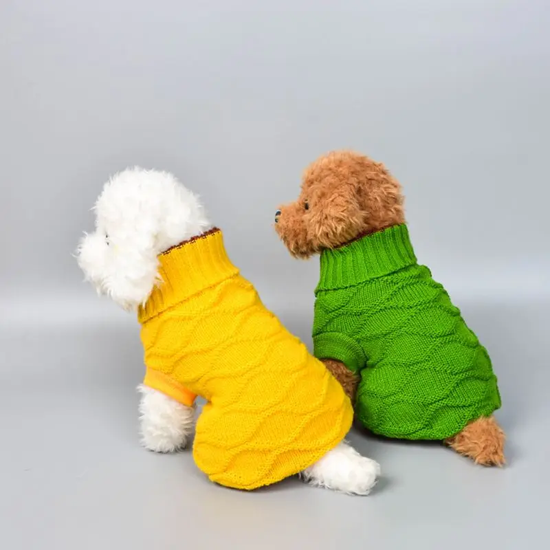 Повседневный клетчатый свитер для собак водолазка щенков одежда осени и зимы