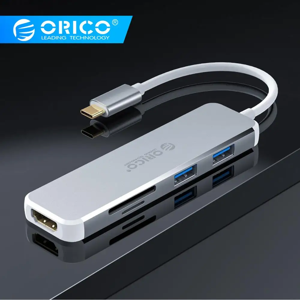 ORICO USB концентратор C к HDMI TF/SD адаптер для MacBook Pro Samsung Galaxy S10 Huawei Mate 20 Type кардридер 3 0