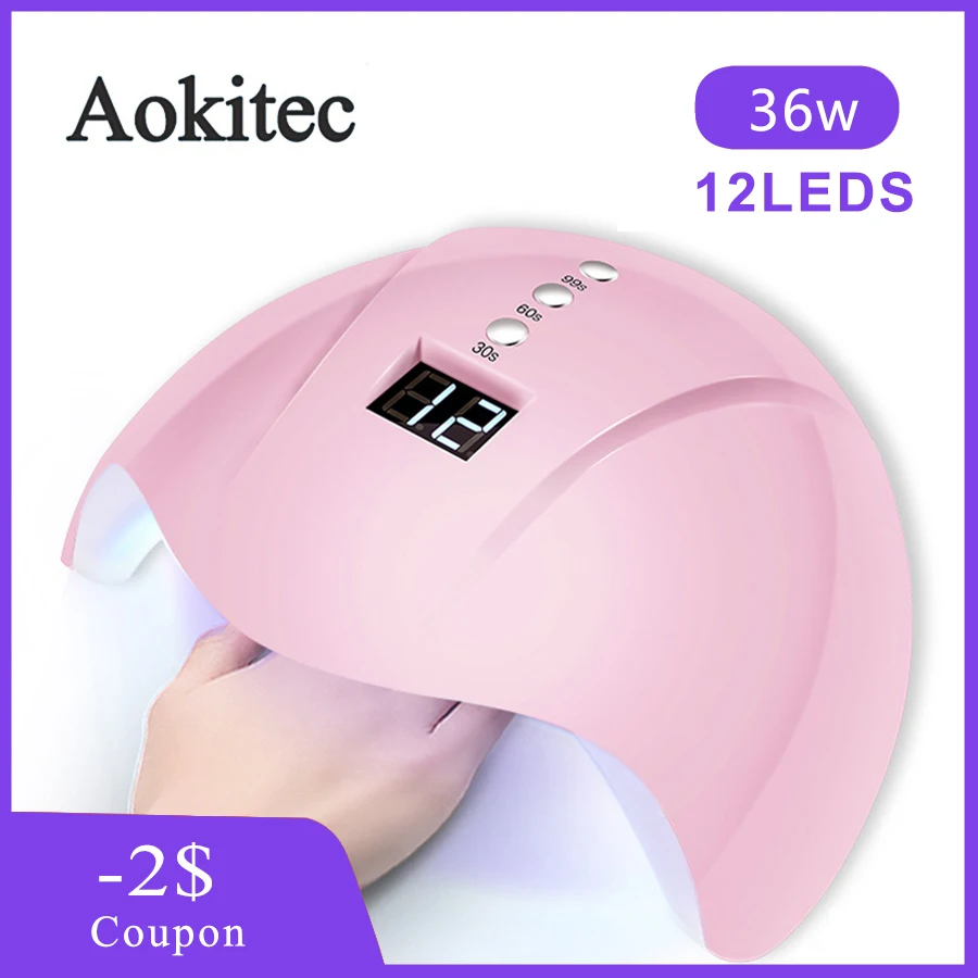 Aokitec 36 Вт лампа для ногтей маникюра Мини USB СВЕТОДИОДНАЯ УФ всех гелиевых