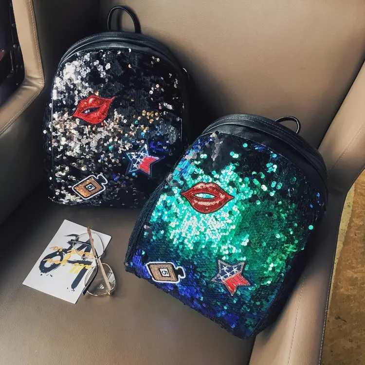 Женский рюкзак с блестками и помадой школьные рюкзаки для отдыха|fashion bookbags|school