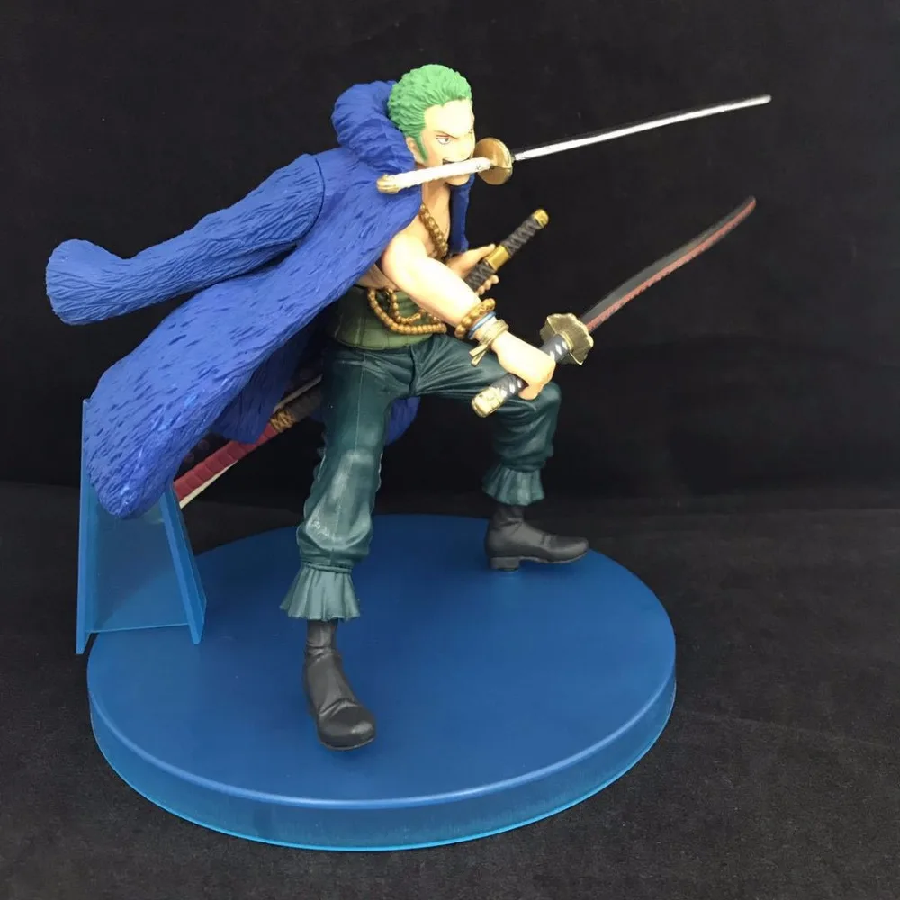 Anime 15CM One Piece 20th Anniversary Blue Zoro PVC Figure Collectible Model Toys Doll Gift | Игрушки и хобби
