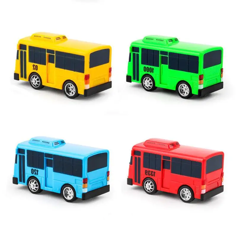 Мультяшные мини машины TAYO Bus 4 шт./компл. Детские обучающие игрушки для мальчиков| |