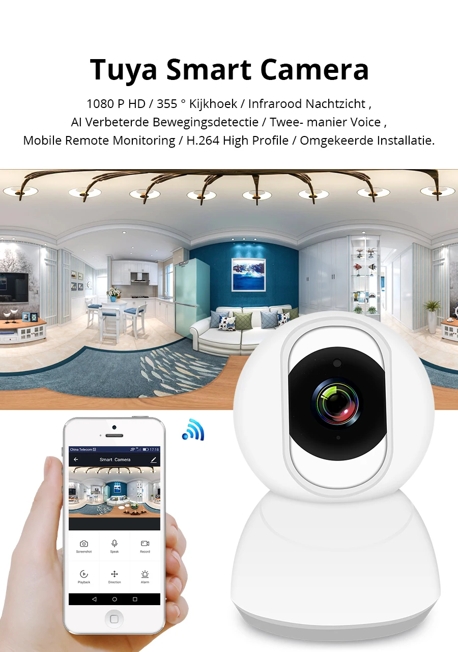 Tuya WiFi CCTV камера 1080P Интерком стандарт ONVIF Умный дом Охранная сигнализация