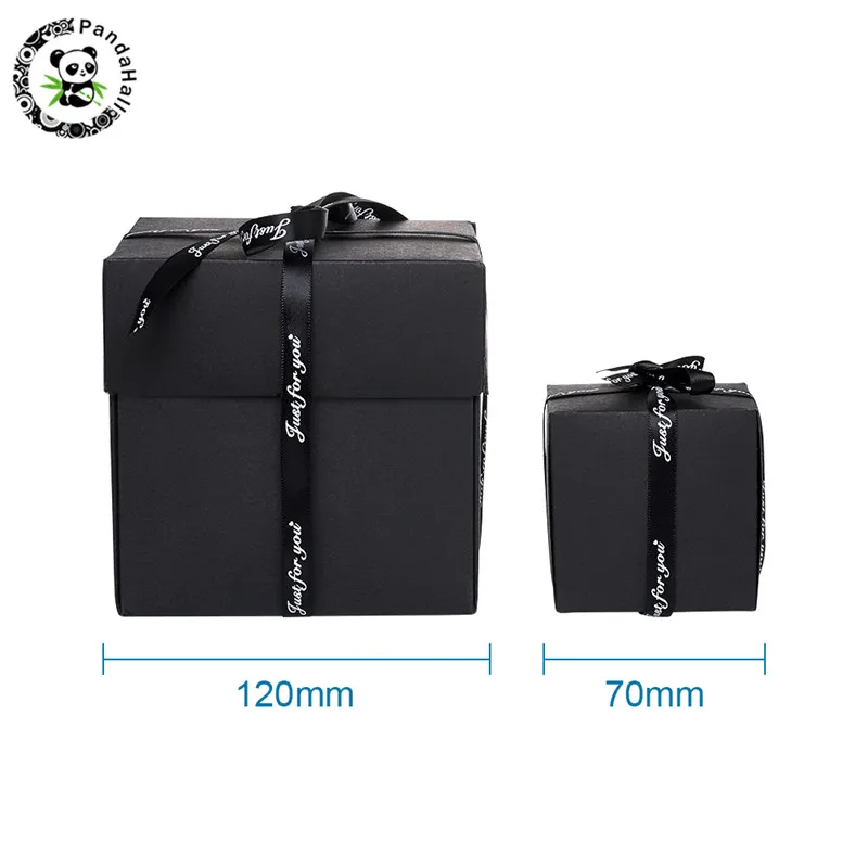 Pandahall 12,7x12,7x12,7 см черные креативные взрывные коробки для ювелирных изделий DIY Фотоальбом любовь памяти многослойные подарки сюрпризы