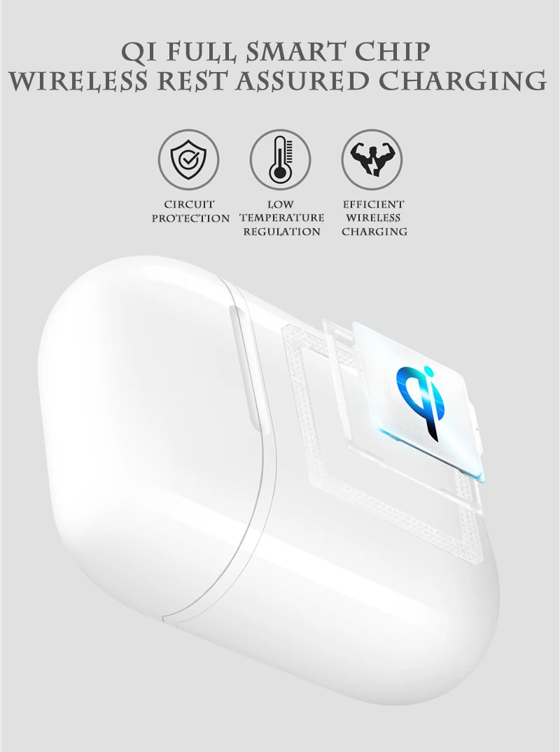 AirPods чехол Беспроводная зарядка коробка для Bluetooth гарнитура беспроводной