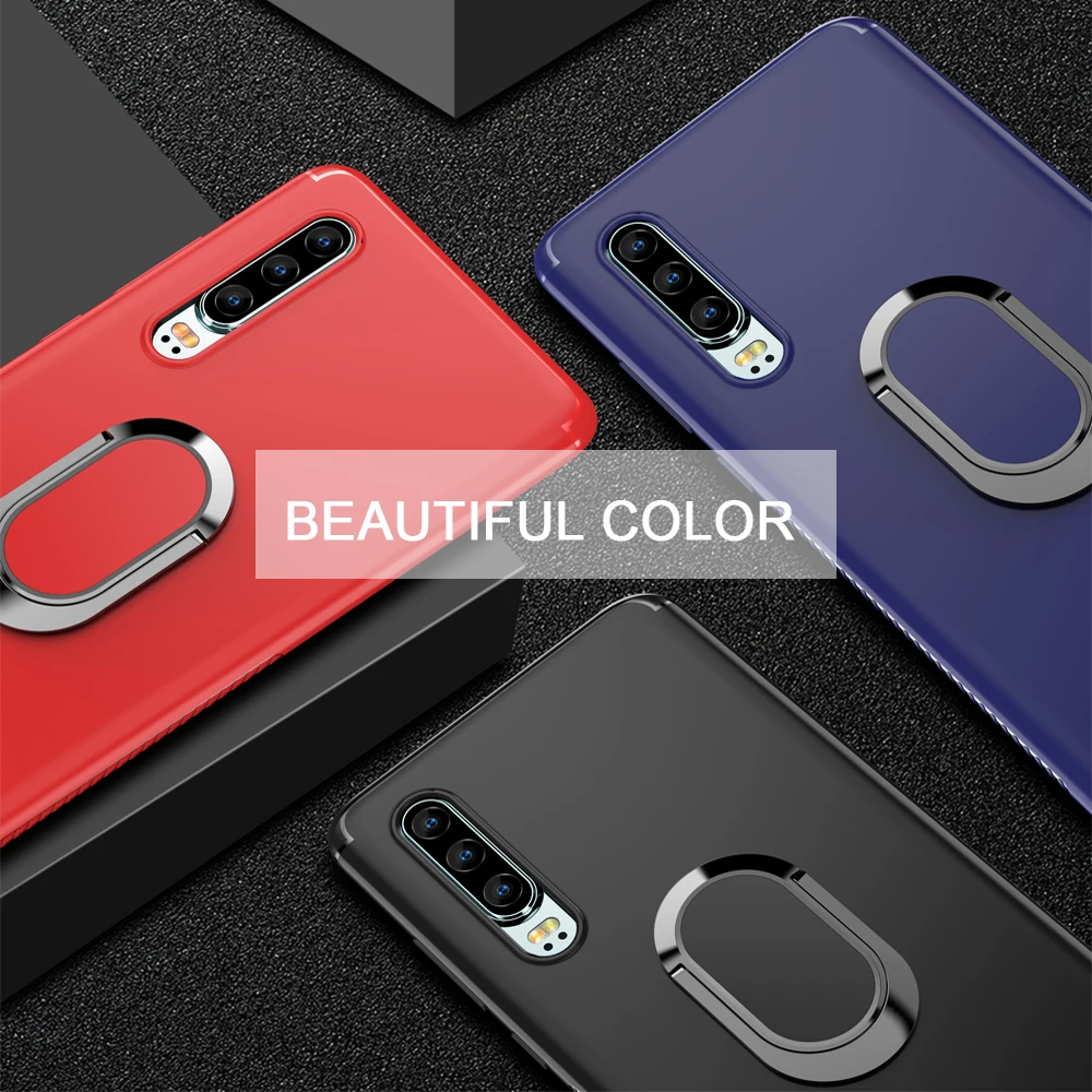 Чехол для телефона Huawei P20 Lite магнитный автомобильный чехол с кольцом держателем