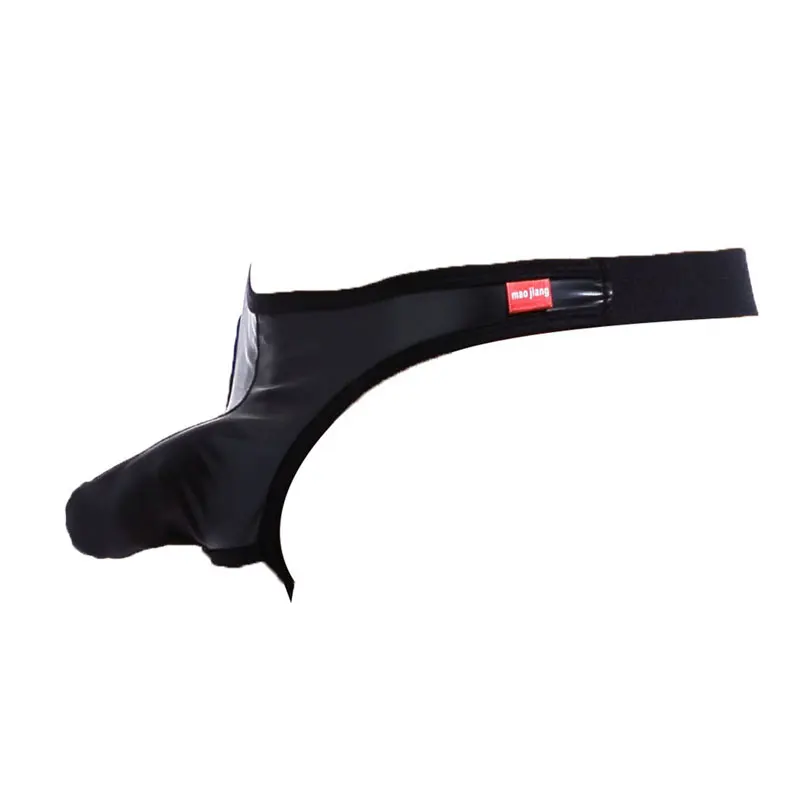 

Sexy Men Faux Leather Cock Ring Open Crotch Sexy G-String U Convex Pouch Brief Cockring Gay Wear Low Rise G-string Plus Size F13