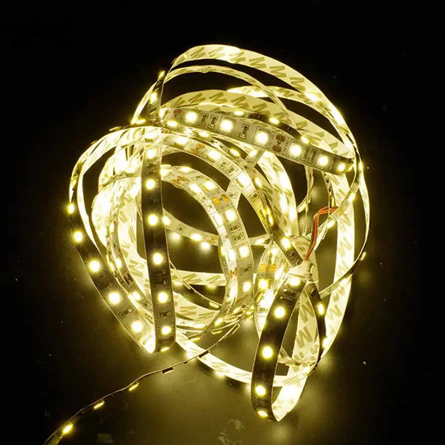 Тёплый белый YWX светильник Светодиодные ленты 5050 2835 5730 SMD DC12V 60 Светодиодный s/m 5 м/лот гибкий светодиодный светильник RGB Светодиодные ленты Lndoor декоративная лента - Испускаемый цвет: Тёплый белый