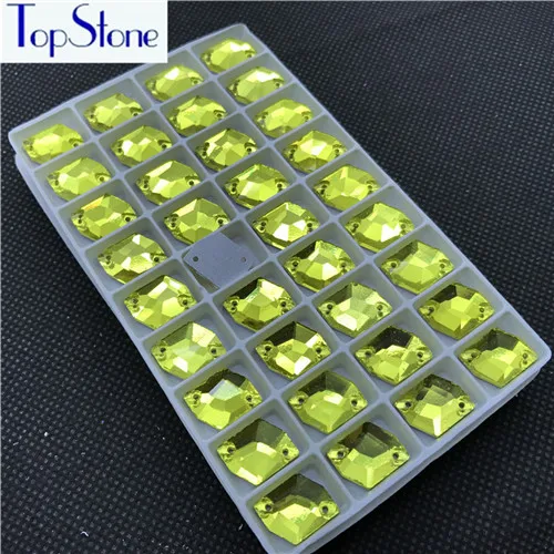 citrine Стразы Topstone Cosmic с пришивным стеклом 13x17 мм 28 шт. все цвета с плоским основанием 2 отверстия пришивные камни для костюмированного платья - Цвет: citrine
