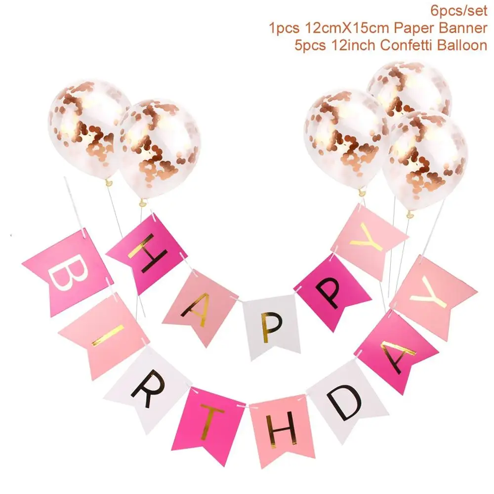Rose pinkRose Gold Huiran воздушные шары с днем рождения, розовое золото, баллоны с цифрами, баллоны на 18 дней рождения, праздничные украшения для детей и взрослых, 18 дней рождения - Цвет: Rose pinkRose Gold