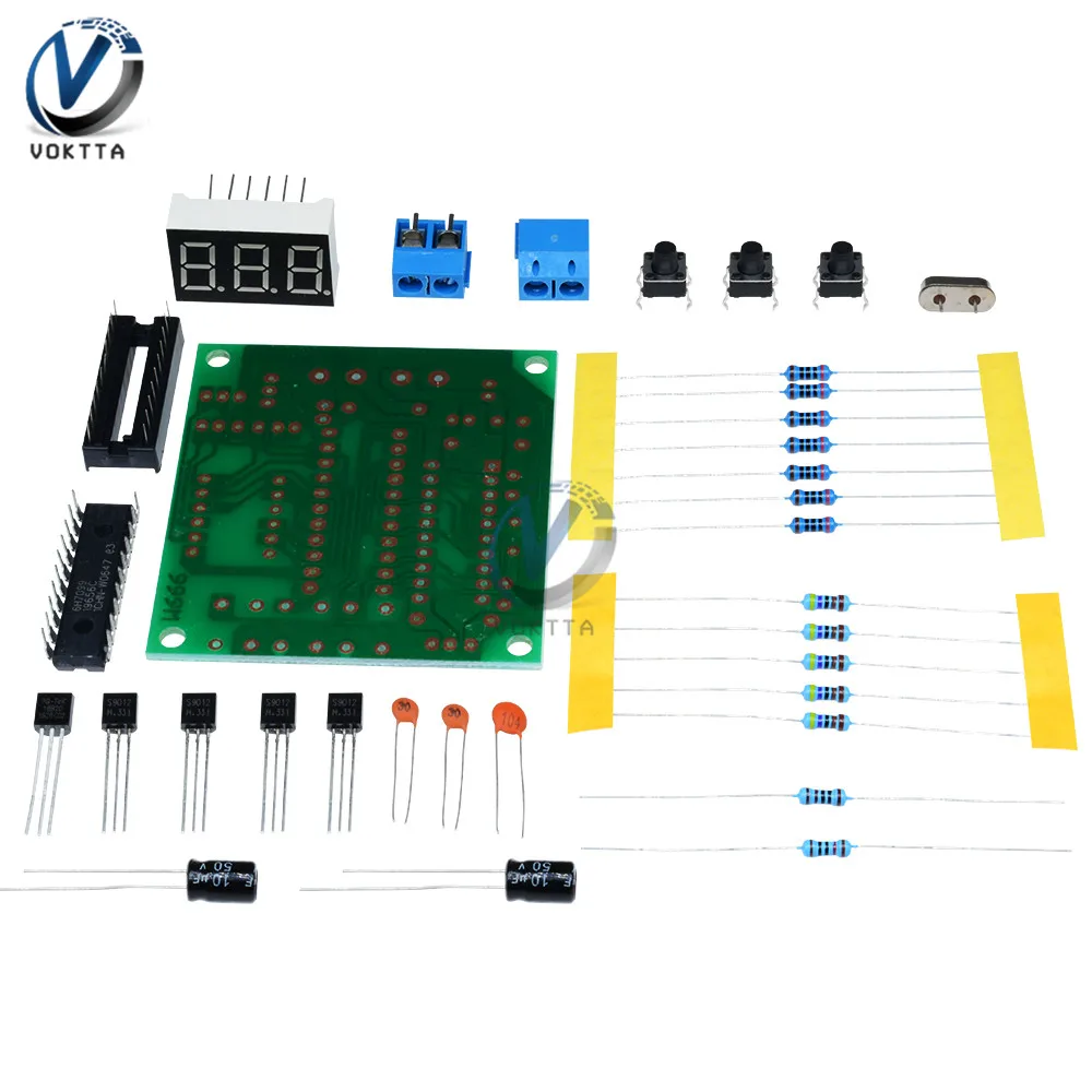 AT89C2051 DS18B20 ЖК-цифровой контроллер температуры DIY Kit 5 В DC микроконтроллер термометр метр Электронный термостат