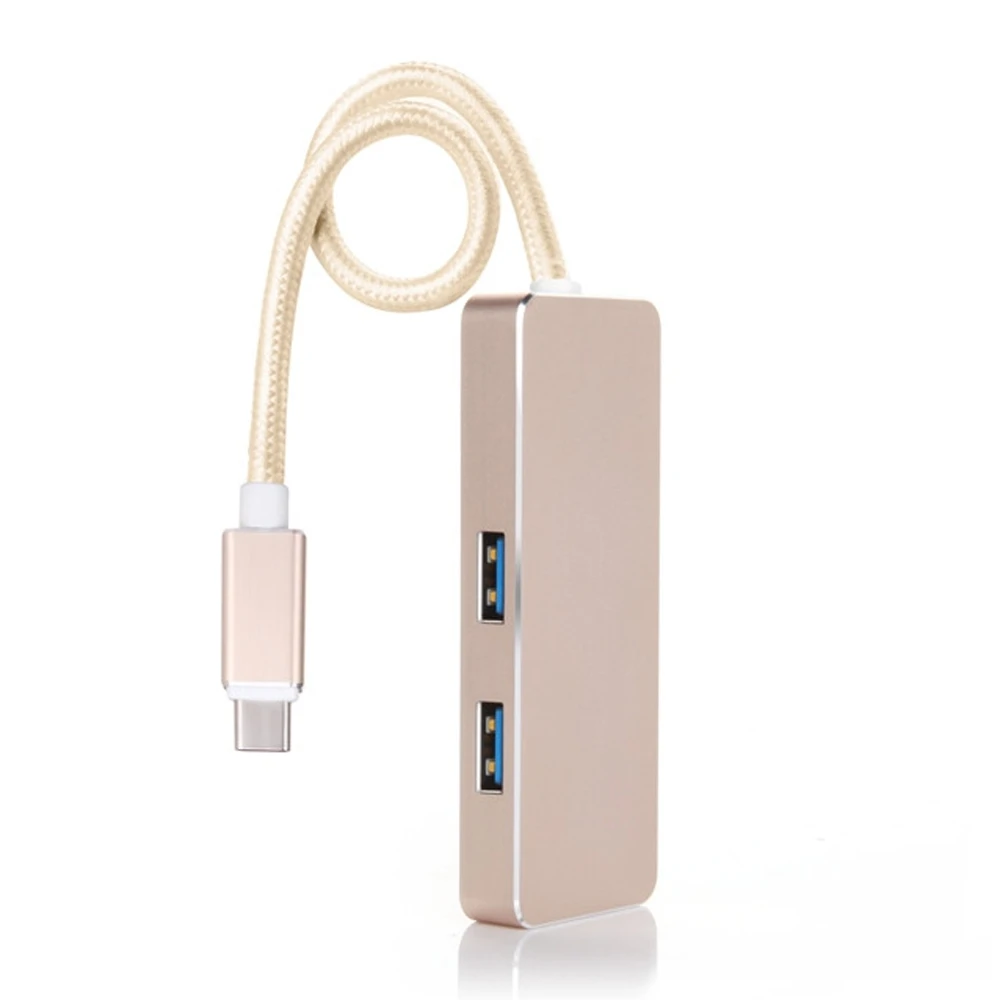 20pcs Portable USB 3.1 Type C to 2 3.0 HUB silver pink adapter for MacBook 12" | Электроника