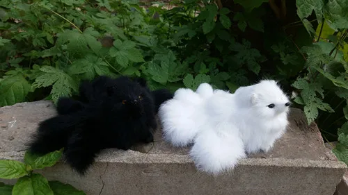 Пара Милых Мини-фотопленок из полиэтилена и меха модели с девятью хвостами лисы