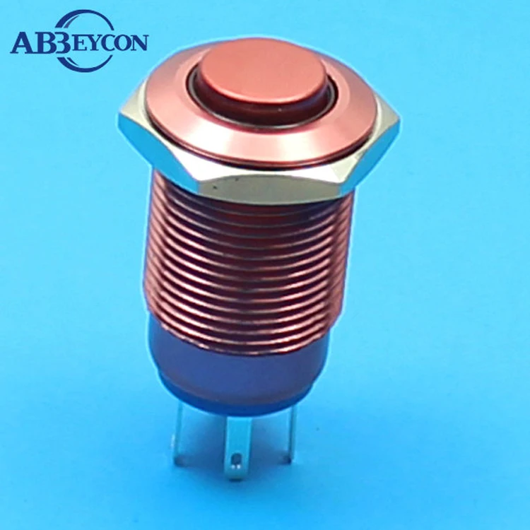 TY 1645Z red/pink 16mm High round 12VDC ring LED illuminated metal pushbutton latching switch | Обустройство дома