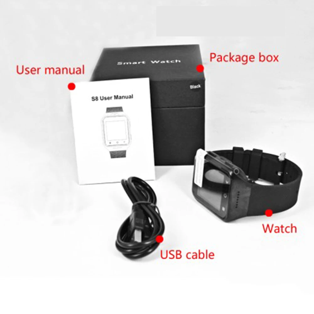 Android 4 двухъядерный смарт часы Horloge ZGPAX S8 Mobiele Telefoons Smartwatch Ondersteunt GSM 3G WCDMA Bluetooth Wifi