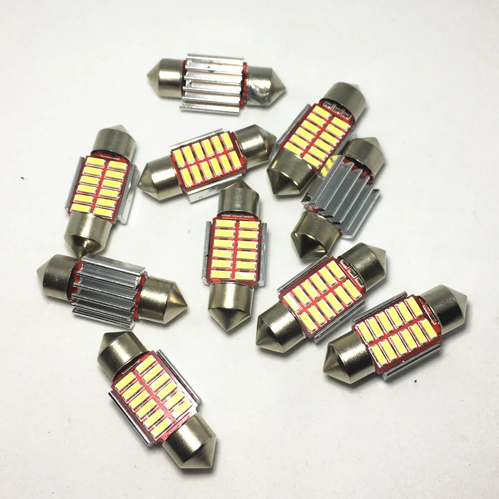 100 шт. 31 мм 36 39 42 гирлянда светодиодный ная лампа 4014 SMD C5W супер яркий Canbus Авто