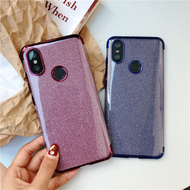 Блестящий чехол для XiaoMi A2 A1 5X 6X из ТПУ и силикона мягкий блестящий телефона s RedMi 6