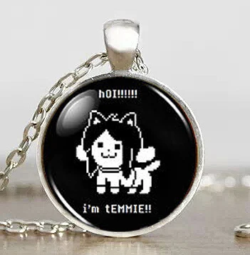 Undertale Temmie Game мужское модное ожерелье ручной работы кулон из латуни и стали