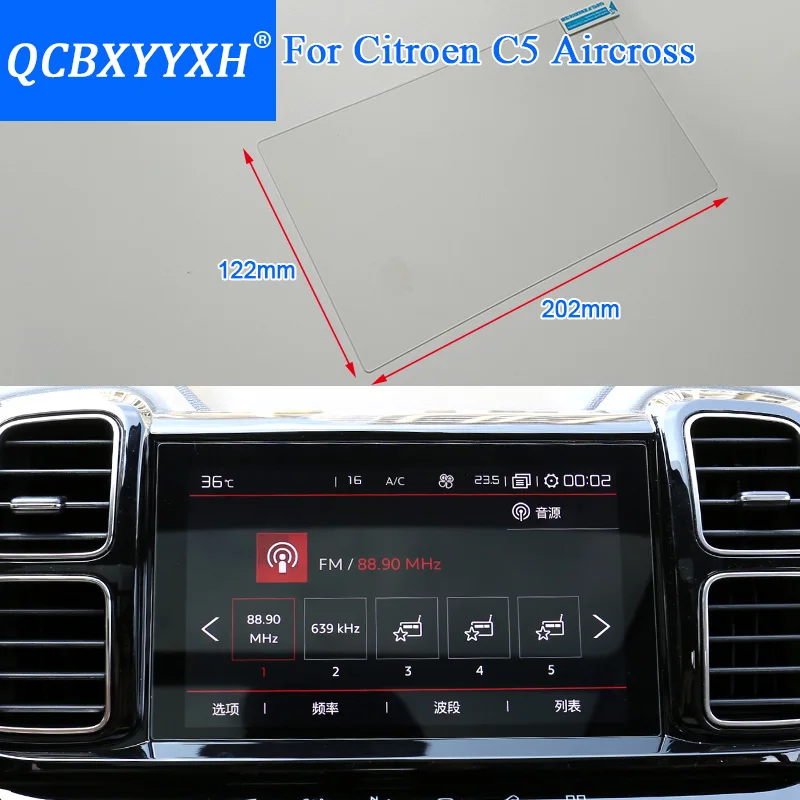 QCBXYYXH стайлинга автомобилей gps навигации Экран Стекло Защитная пленка для Citroen C5 Aircross Управление из ЖК-дисплей Экран автомобиля Стикеры