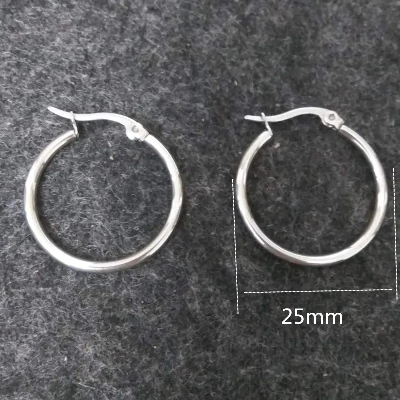 Круглые серьги-кольца из нержавеющей стали 316L вакуумное покрытие не выцветает