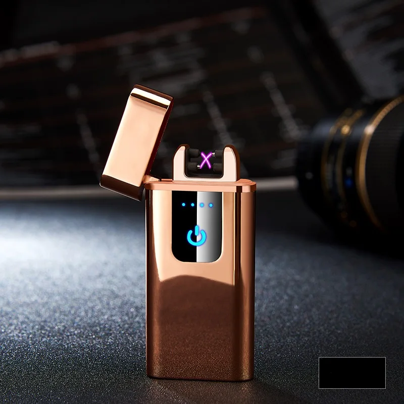 5 Перезаряжаемая через USB зажигалка электрическая двойная дуговая Зажигалка гравитационная индукция качели зажигания магнитный переключатель прикуривателя подарочная коробка - Цвет: 5