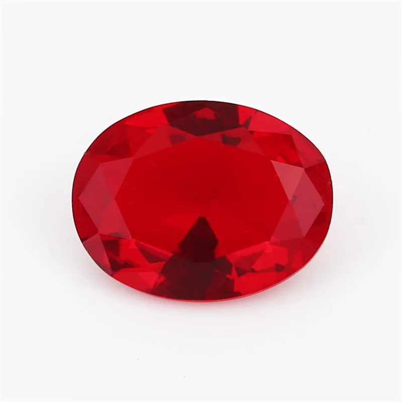 50 шт 2x3-13x18mm овальной формы Свободно сидящий стеклянный камень розовый красный цвет синий зеленый белый - Цвет: Garnet